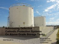 Cathodic Protection Systems On Above Grade Storage Tanks