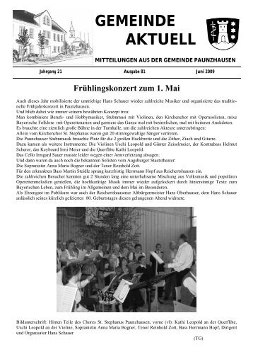 Die nächste „Gemeinde Aktuell“ - Paunzhausen