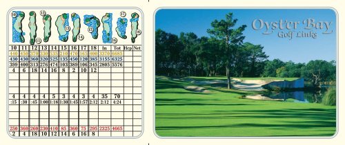 Oyster Bay Scorecard Legends Golf Resort Oyster Bay Scorecard Legends Golf Resort