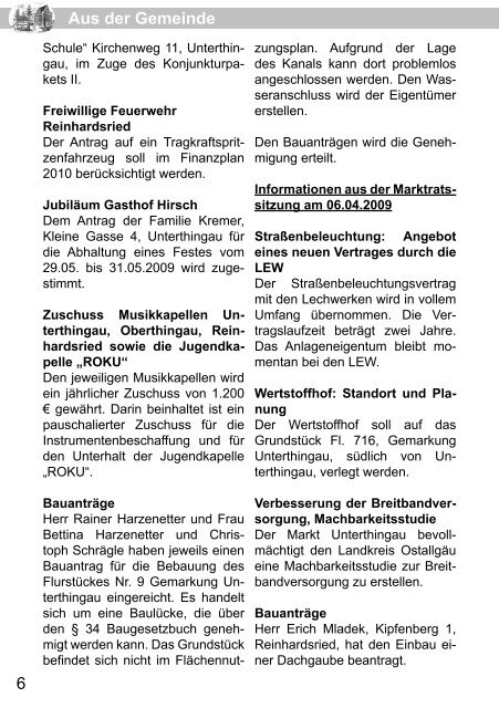 Thingauer Marktblatt - Markt Unterthingau