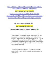 BUS 415 Week 5 Individual Assignment Business Entities/ Tutorialrank