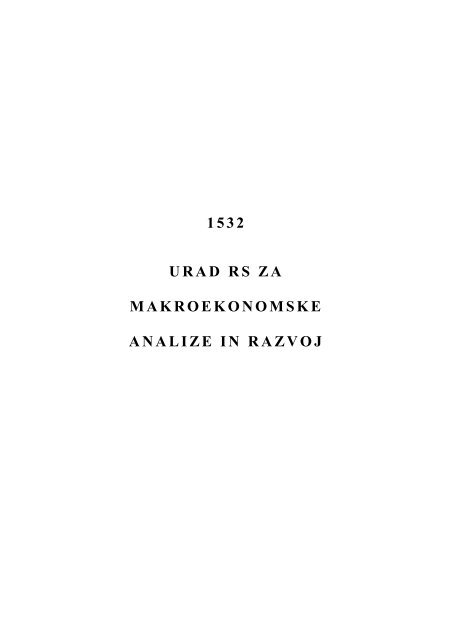 MAKROEKONOMSKE ANALIZE IN RAZVOJ