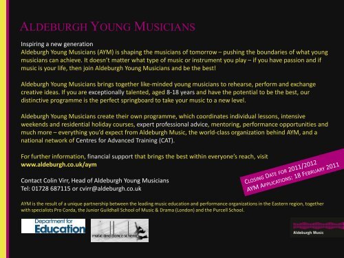 ALDEBURGH YOUNG MUSICIANS