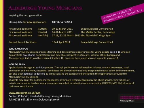 ALDEBURGH YOUNG MUSICIANS