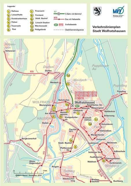 Verkehrslinienplan Stadt Geretsried - MVV