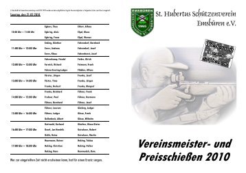 Vereinsmeister- und Preisschießen 2010 - St. Hubertus ...