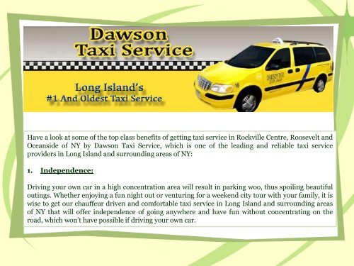 3 Great Benefits of Getting Reliable Taxi Service in NY