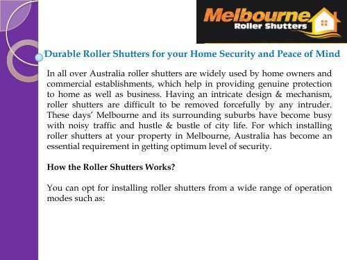 Durable Roller Shutters for your Home Security and Peace of Mind.pdf