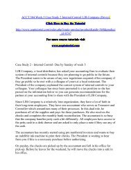 ACCT 504 Week 5 Case Study 2 Internal Control LJB Company