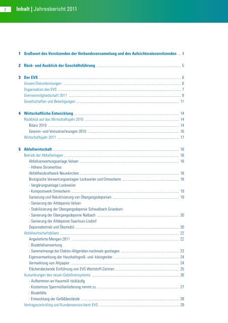 Jahresbericht 2011 pdf (5 mb) - EVS Entsorgungsverband Saar