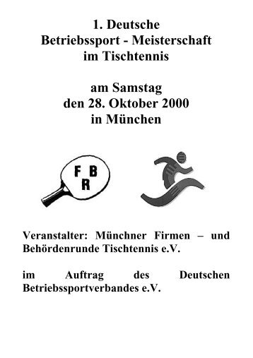 1. Deutsche Betriebssportmeisterschaft im Tischtennis