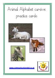 Animal Alphabet cursive practice cards