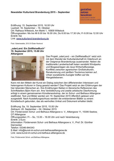 Newsletter_Kulturland-Brandenburg2015_September