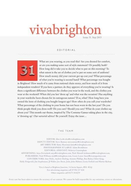 Viva Brighton September 2015 Issue #31