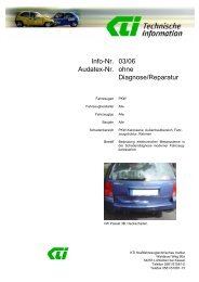 Info-Nr. 03/06 Audatex-Nr. ohne Diagnose/Reparatur - KTI