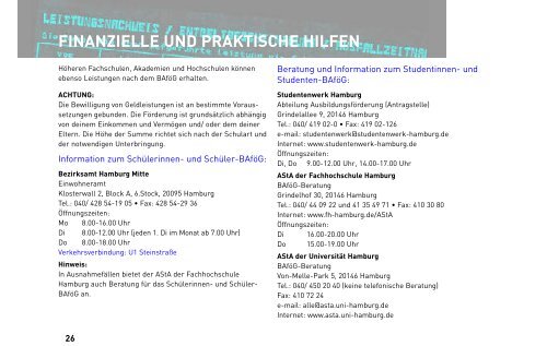 Schule, Ausbildung, Arbeit 8/2001 - Jugendinformationszentrum