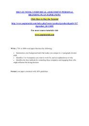 MKT 421 WEEK 2 INDIVIDUAL ASSIGNMENT PERSONAL BRANDING PLAN PAPER (NEW)/Uoptutorial