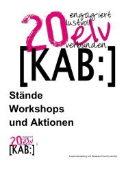 gibts eine Beschreibung aller Projekte, Stände und - KAB