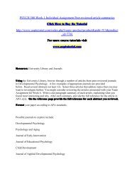 PSYCH 500 Week 1 Individual Assignment Peer reviewed article summaries/Uoptutorial