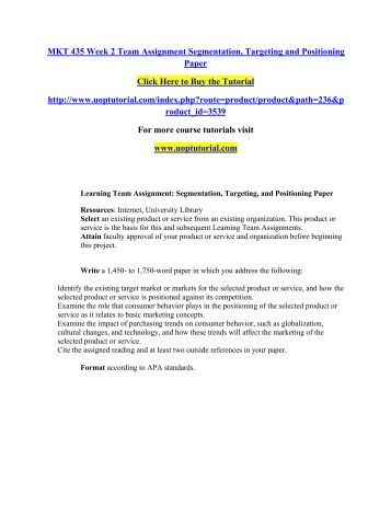segmentation target market paper segmentation target market paper
