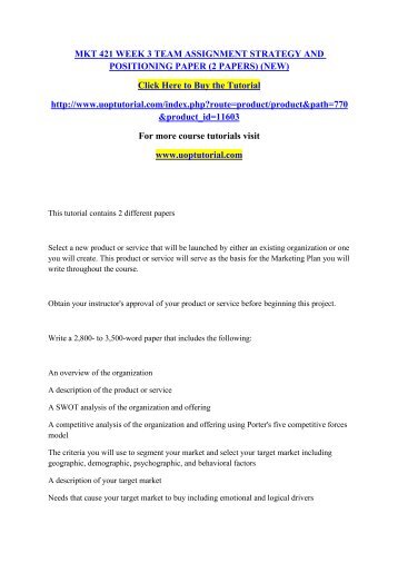 strategy and positioning paper 3 strategy and positioning paper 3