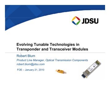 Evolving Tunable Technologies in Transponder and ... - JDSU