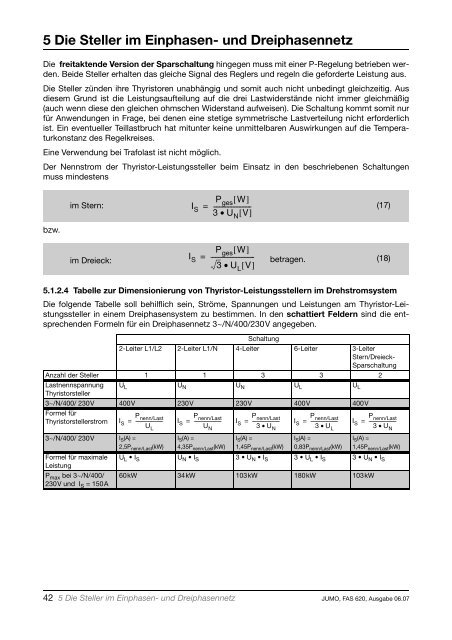 1 Der Thyristor-Leistungssteller - Jumo GmbH & Co. KG