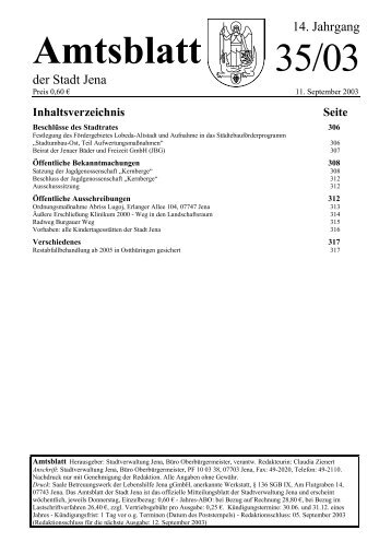Öffentliche AusschreibungderStadt Jena nach VOB/A
