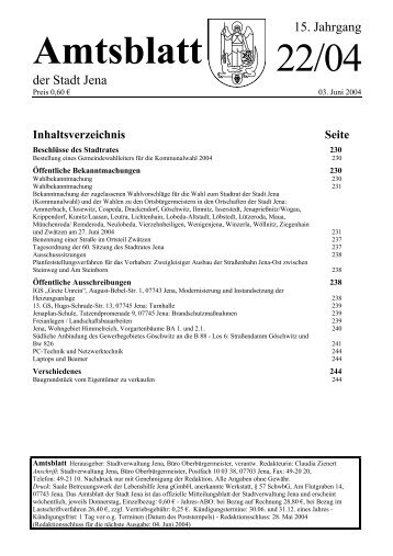 Öffentliche Ausschreibungen - Jena