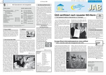 ÜAG zertifiziert nach neuester ISO-Norm - Jena