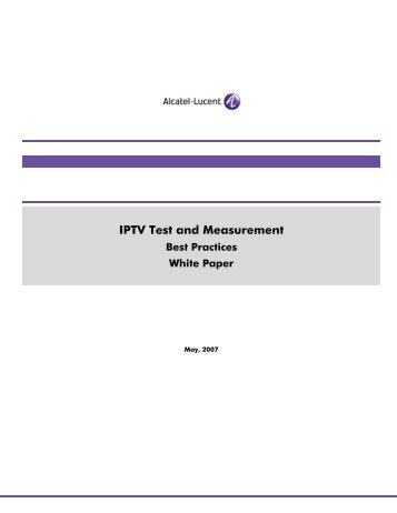IPTV Test and Measurement Best Practices - JDSU
