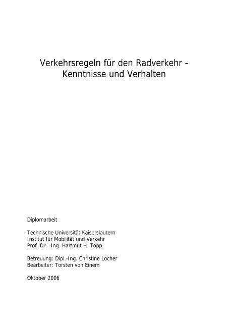 Verkehrsregeln für den Radverkehr - Kenntnisse und Verhalten - Jena