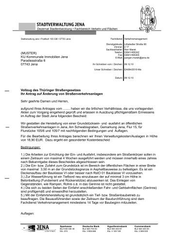 (MUSTER) KIJ Kommunale Immobilien Jena ParadiesstraÃŸe 6 ...
