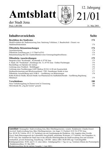 Ã–ffentliche Ausschreibungder Stadt Jena nach VOB/A