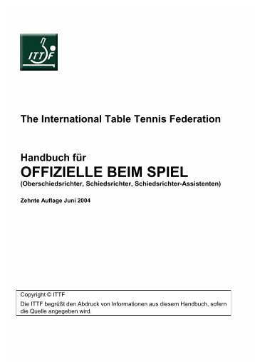 handbuch für offizielle beim spiel - ITTF