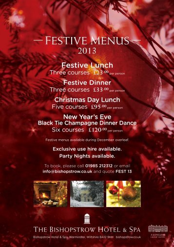 FESTIVE MENUS