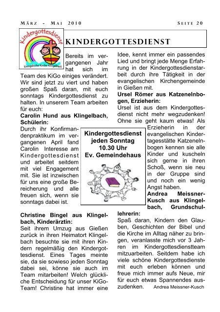 Mein Lieblingsbibelvers - Evangelische Kirchengemeinde Klingelbach