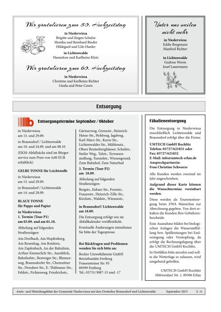Amts- und Mitteilungsblatt der Gemeinde Niederwiesa