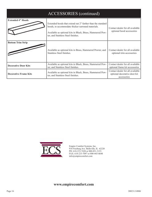 INSTALLATION INSTRUCTIONS AND OWNER'S MANUAL