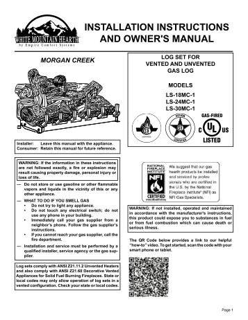 INSTALLATION Instructions AND Owner's Manual