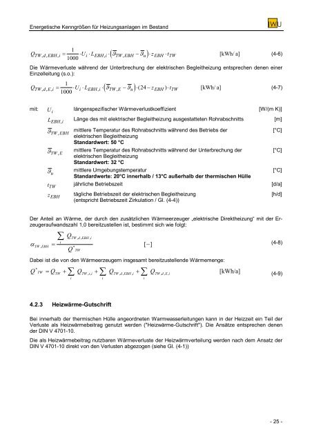 Energetische Kenngrößen für Heizungsanlagen im Bestand