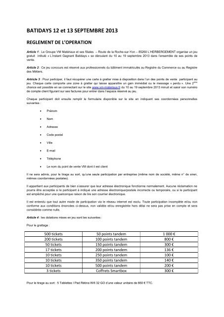 BATIDAYS 12 et 13 SEPTEMBRE 2013
