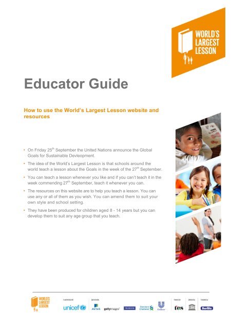 The World's Largest Lesson Teacher Guide 
