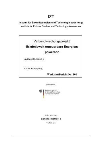 Verbundforschungsprojekt: Erlebniswelt erneuerbare Energien - IZT