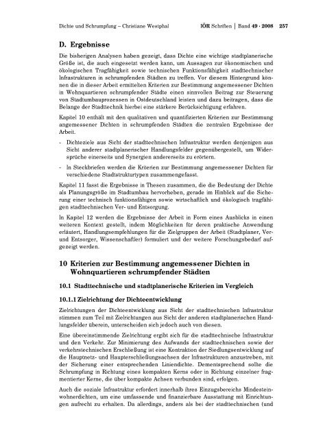 Dichte und Schrumpfung - Leibniz-Institut für ökologische ...