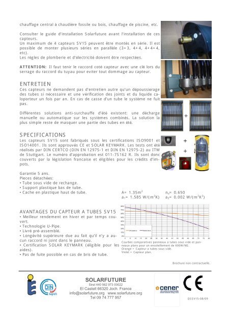 SPECIFICATIONS INSTALLATION - Econologie.info