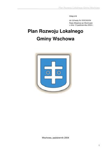 Plan Rozwoju Lokalnego Gminy Wschowa