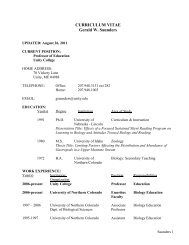 Gerald Saunders CV.pdf - Unity College