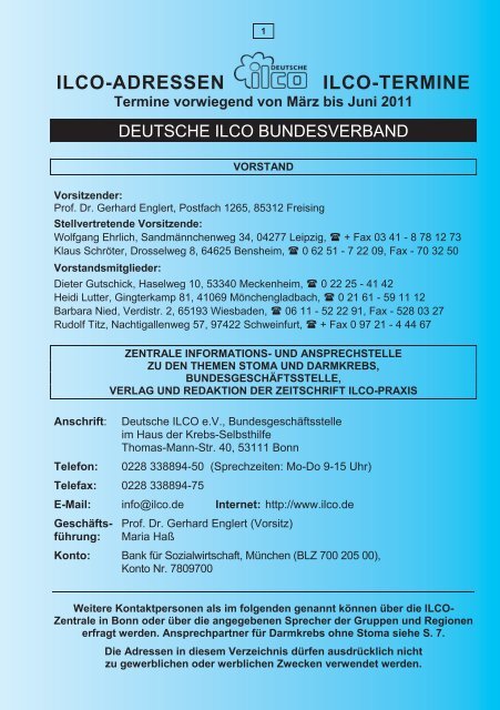 Ilco Adressen Ilco Termine Deutsche Ilco