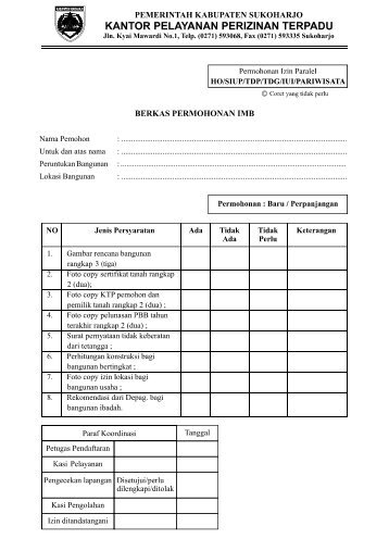 Form IMB.pdf - KPPT - Pemerintah Kabupaten Sukoharjo